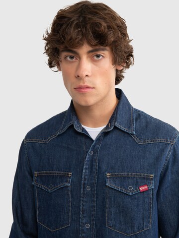 BIG STAR Regular fit Overhemd 'CHUCK' in Blauw