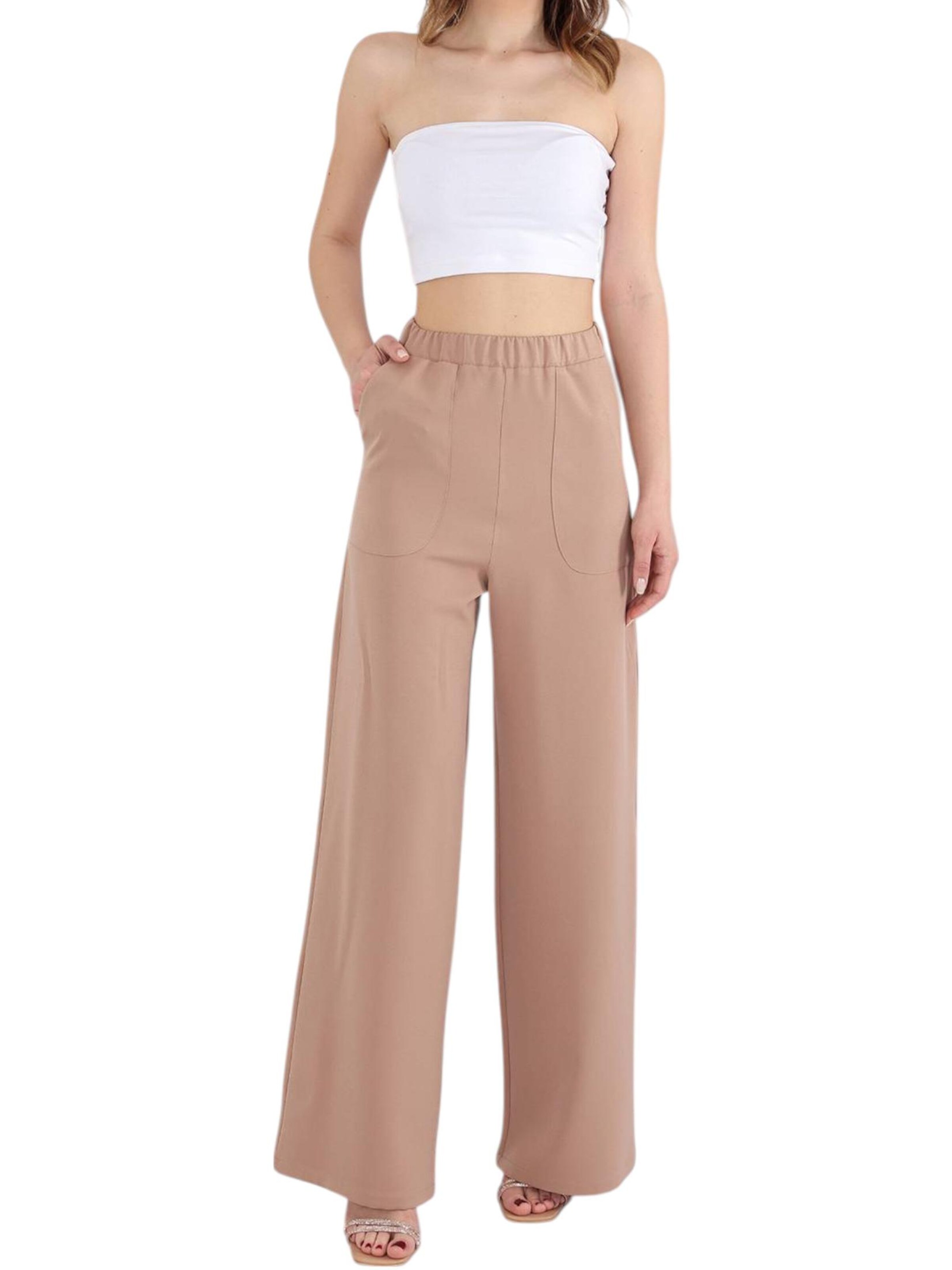 fashionshowcase Wide leg Broek 'ALIN' in Bruin