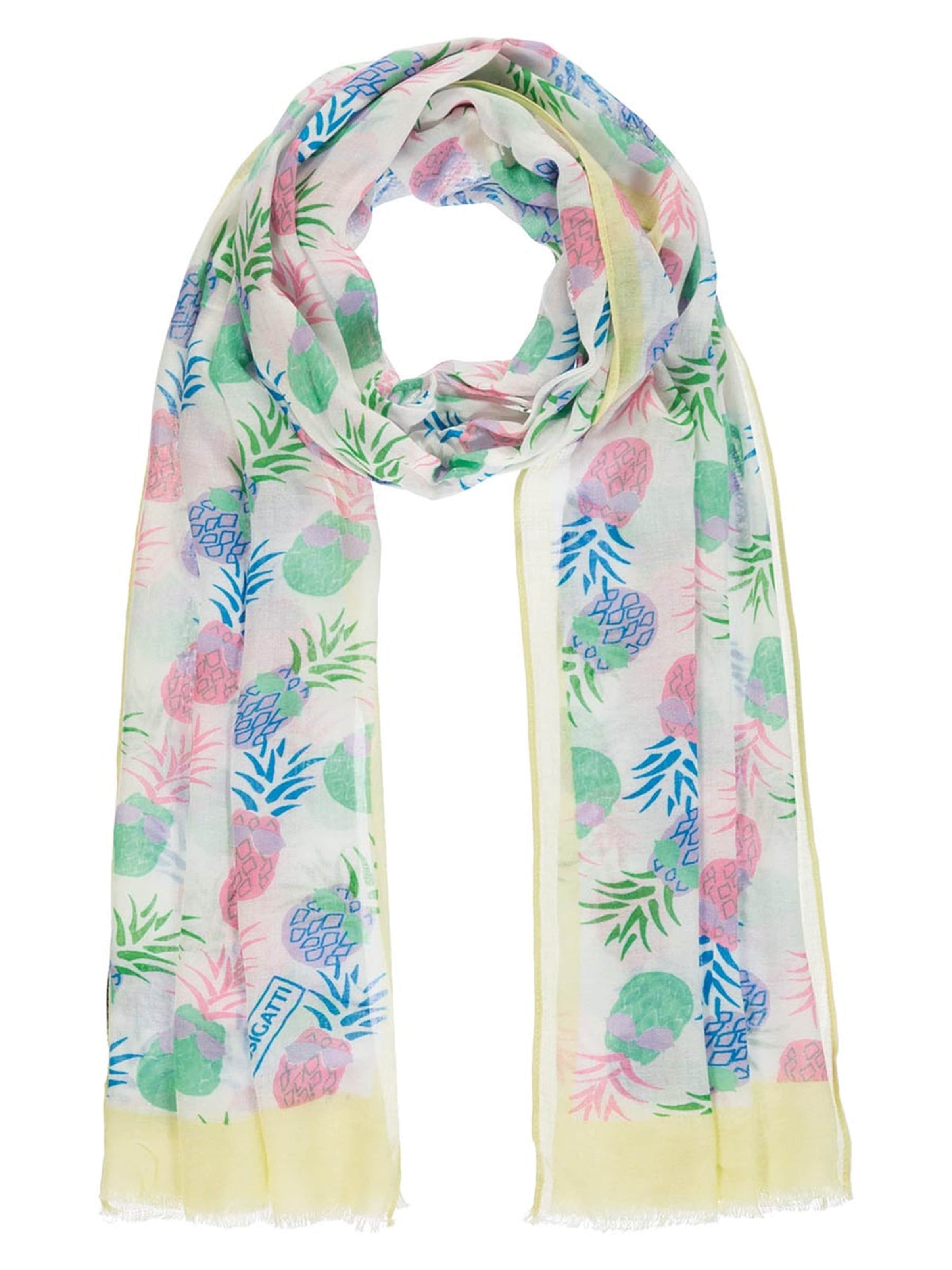 Passigatti Wrap 'Schal mit lustigem Ananasdruck' in White: front