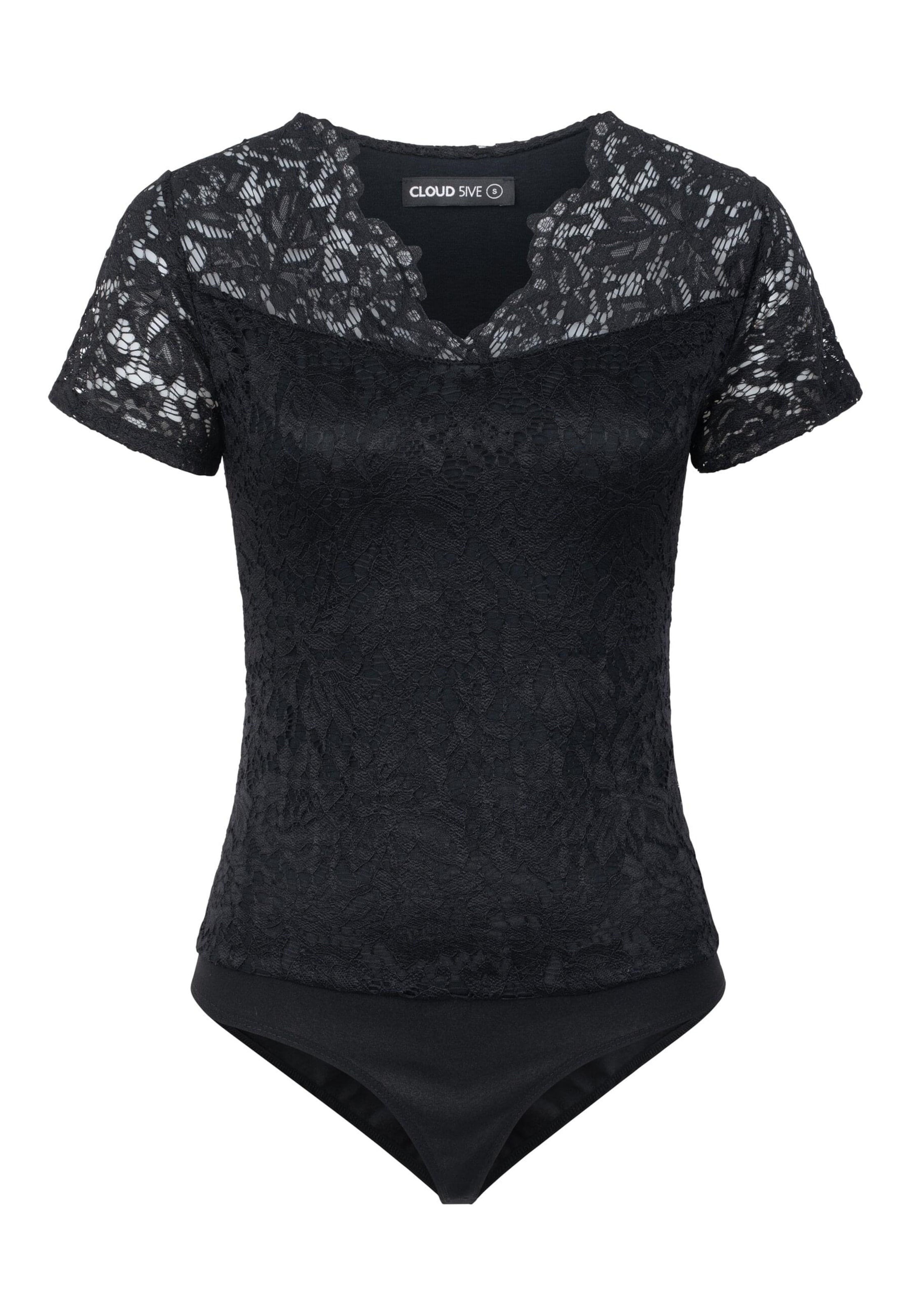 Cloud5ive Shirt Bodysuit in Black: front