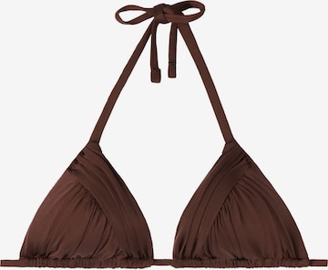CALZEDONIA Triangle Bikini Top in Brown: front