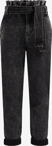 WE Fashion Slimfit Jeans in Zwart: voorkant