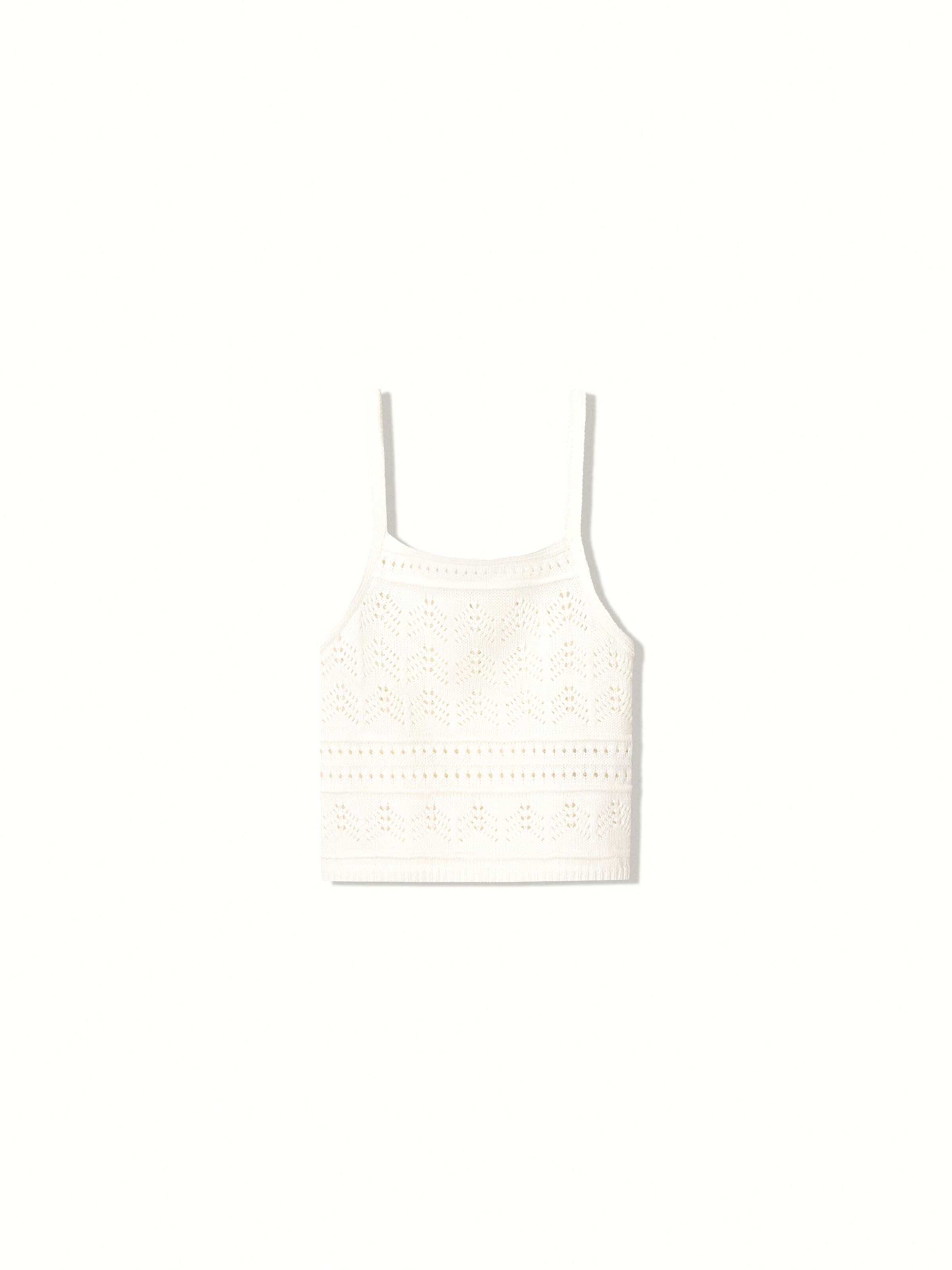 Bershka Knitted top in Beige: front