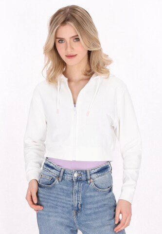 MYMO Sweatvest 'Back To School' in Wit: voorkant