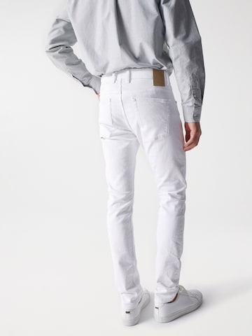 Coupe slim Pantalon chino Salsa Jeans en blanc