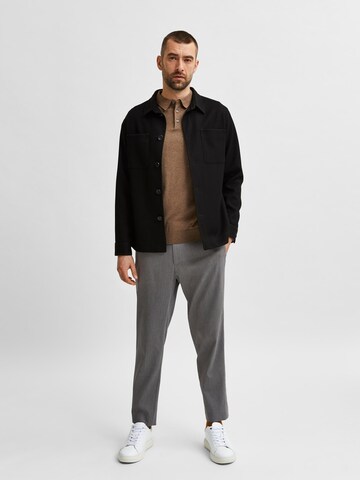 SELECTED HOMME Slim fit Tussenjas 'Benjamin' in Zwart