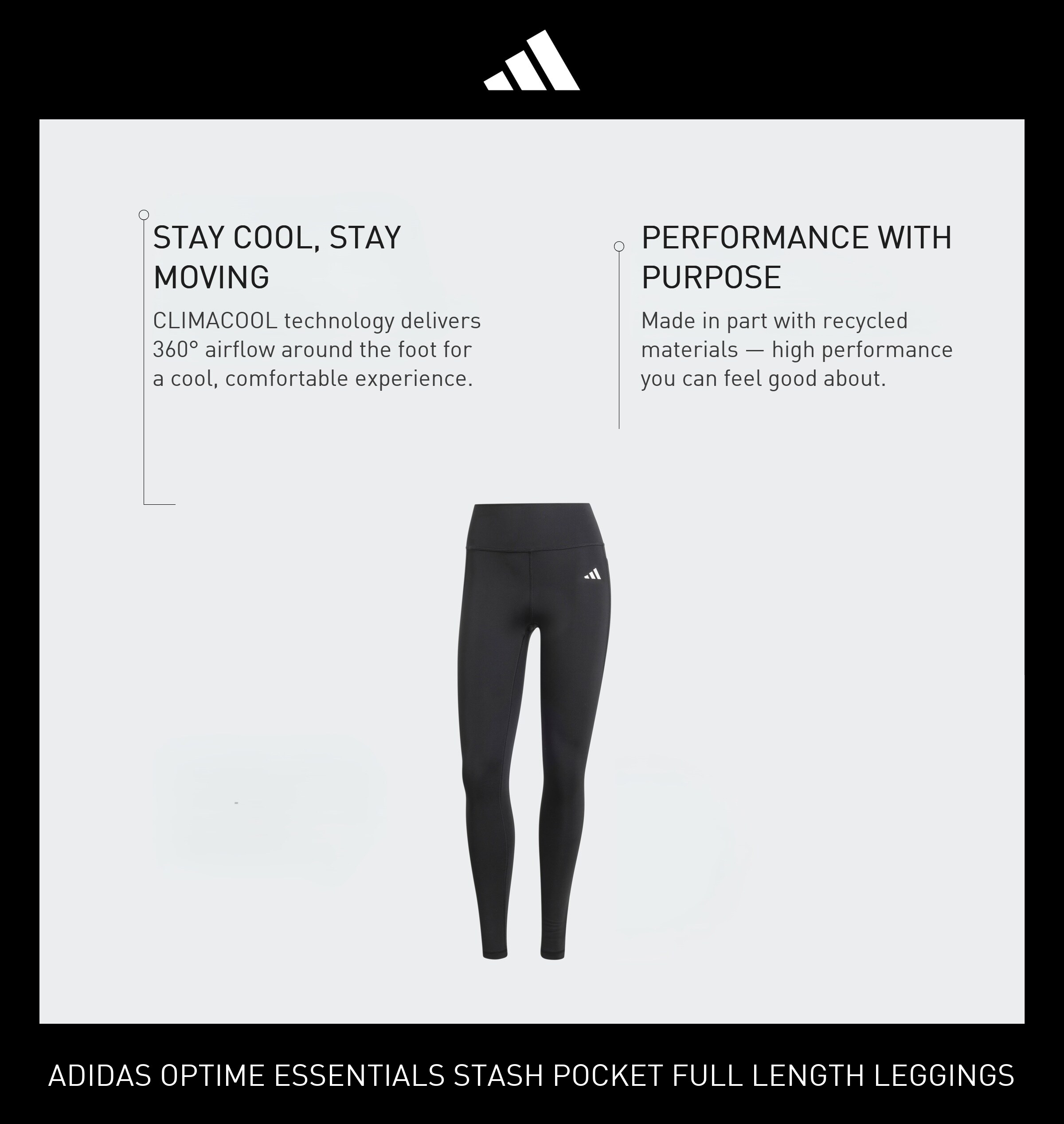 ADIDAS PERFORMANCE Skinny Sportbyxa 'Optimé Essentials' i svart
