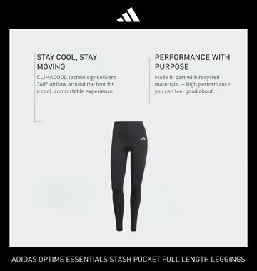Skinny Pantalon de sport 'Optimé Essentials' ADIDAS PERFORMANCE en noir