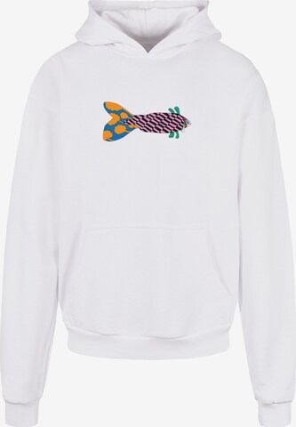 Merchcode Sweatshirt 'Yellow Submarine - Fish No. 1' in Wit: voorkant