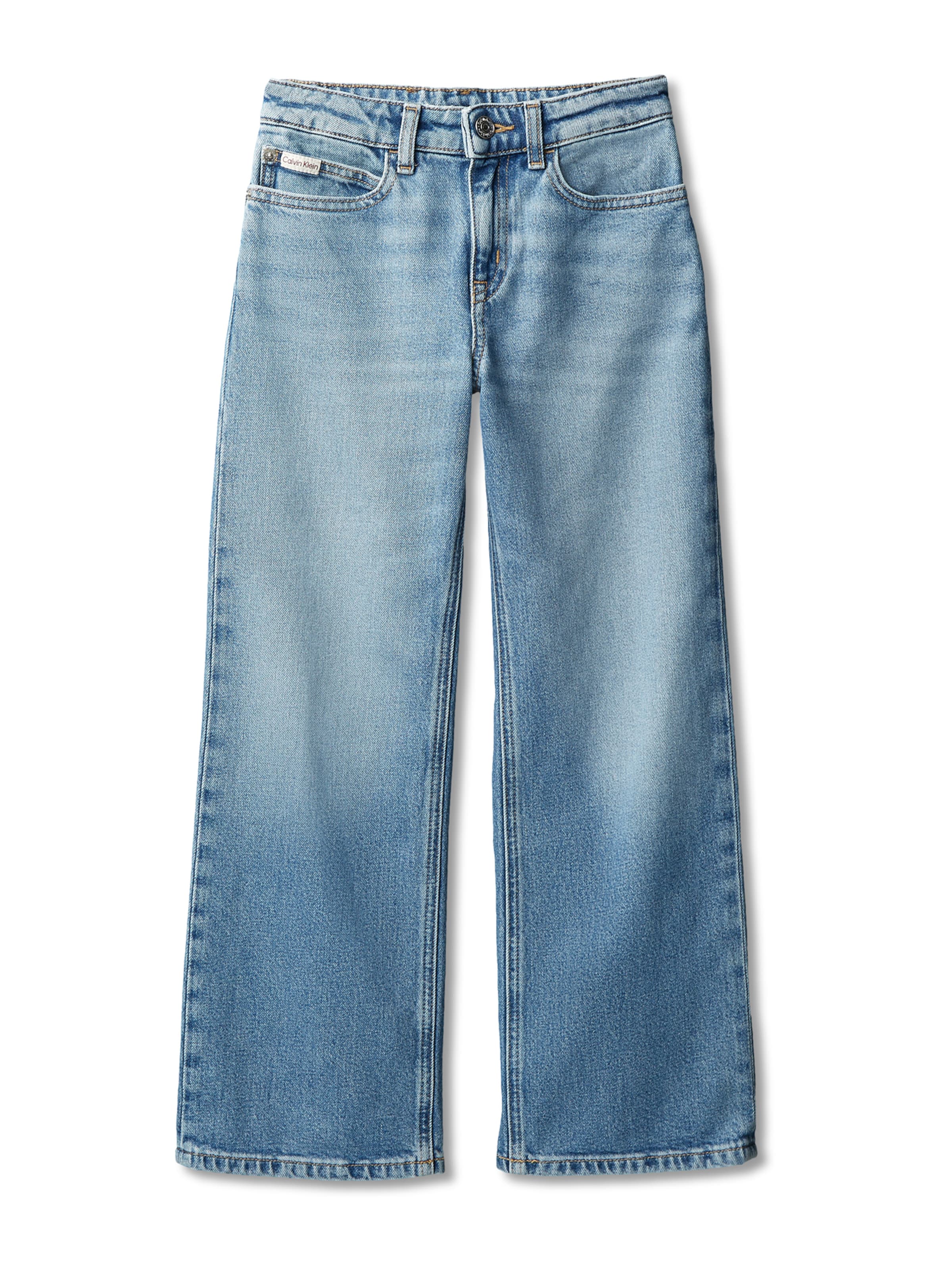 Calvin Klein JeansWide Leg/ Široke nogavice Traperice - plava boja: prednji dio