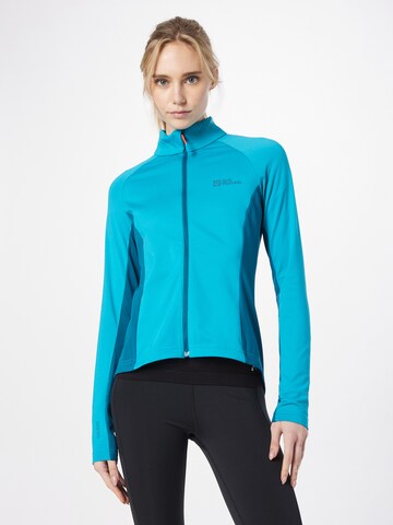 JACK WOLFSKIN Sports sweat jacket in Blue: front