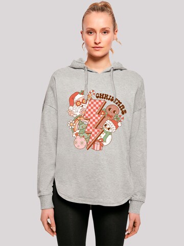Sweat-shirt 'Groovy Christmas' F4NT4STIC en gris : devant