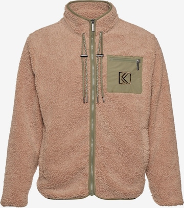 Karl Kani Fleece Jacket in Beige: front