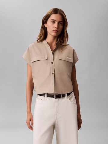 Calvin Klein Jeans Shirt in Beige: voorkant