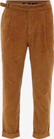 Slimfit Pantaloni con pieghe di Antioch in marrone: frontale