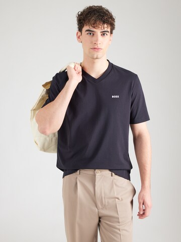 BOSS Μπλουζάκι σε μπλε: μπροστά