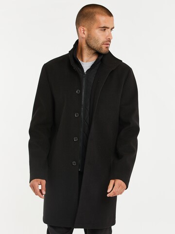Threadbare Between-Seasons Coat in Black: front
