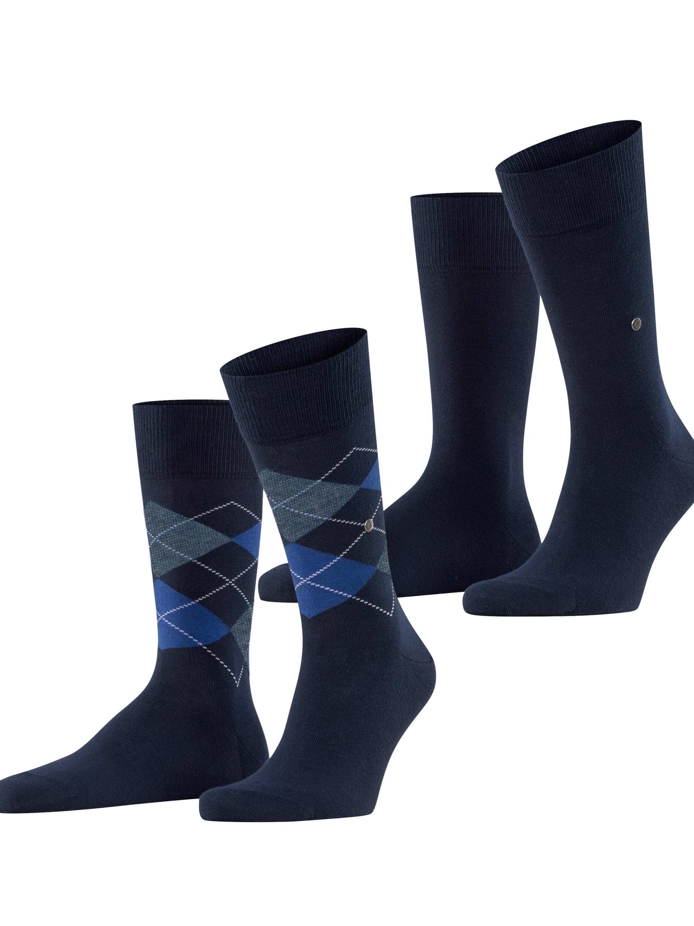 BURLINGTON Socks 'Everyday Argyle Mix 2-Pack' in Blue: front