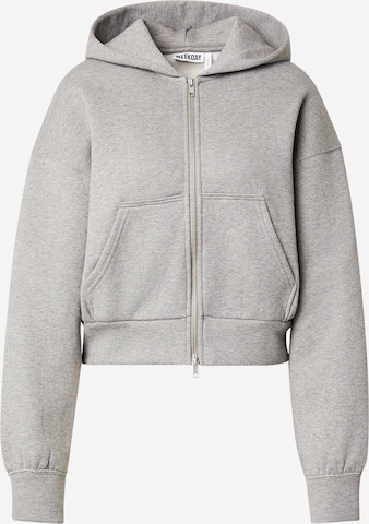 WEEKDAY - Sudadera con cremallera 'Danni' en gris: frente