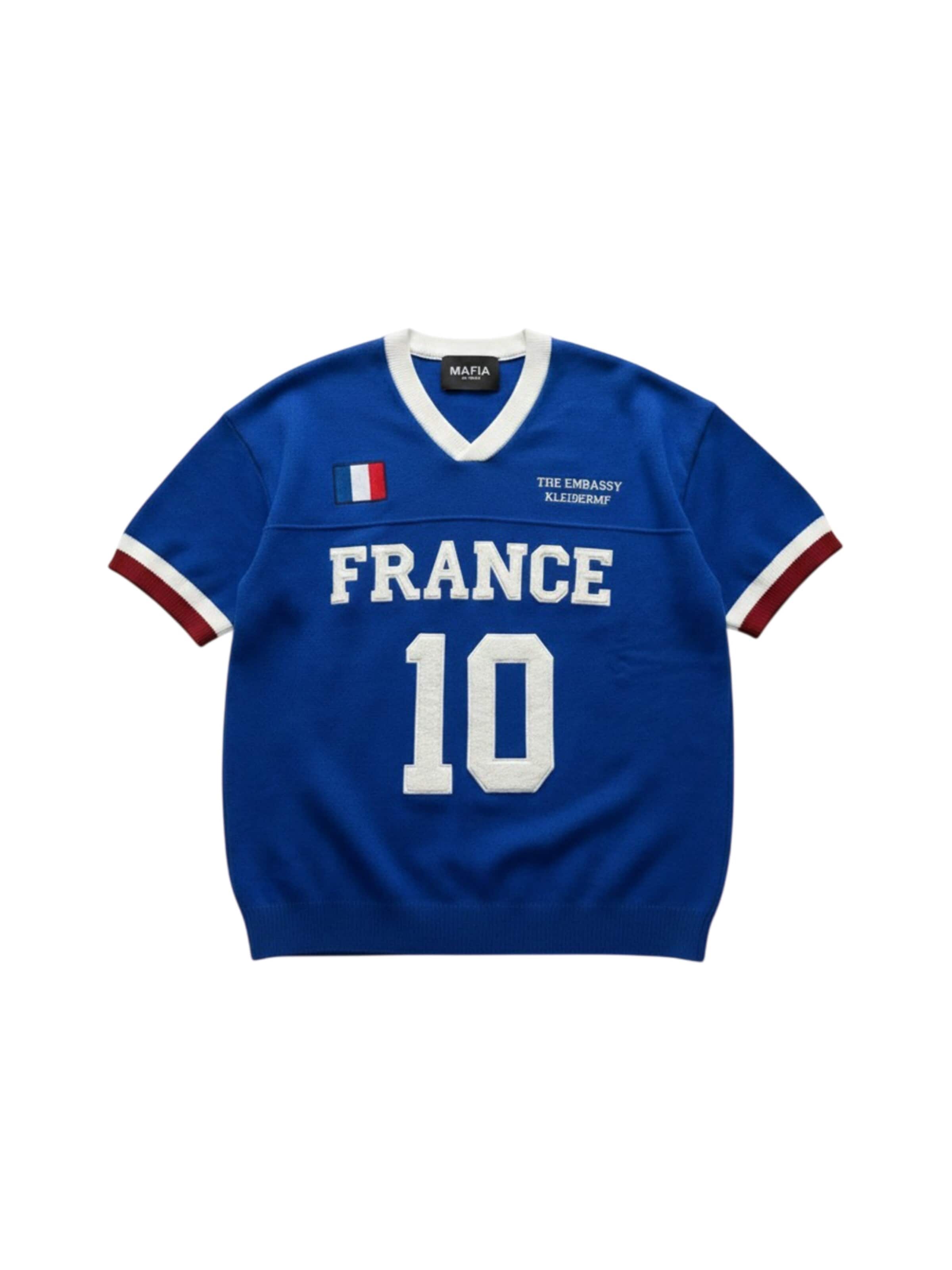 Kleidermafia T-shirt 'Oversize France Knit T-shirt - Sax' i blå: framsida