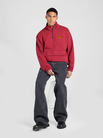 LEVI'S ® Sweatshirt 'RLXD Graphic 1/4 Zip Pch' in Rood