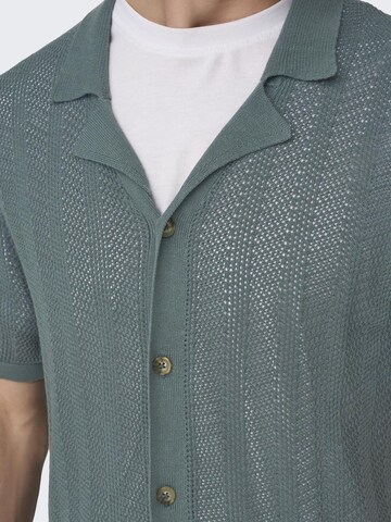 Only & Sons Knit Cardigan in Green
