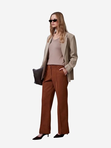 Dilvin Wide leg Broek 'Hose' in Bruin