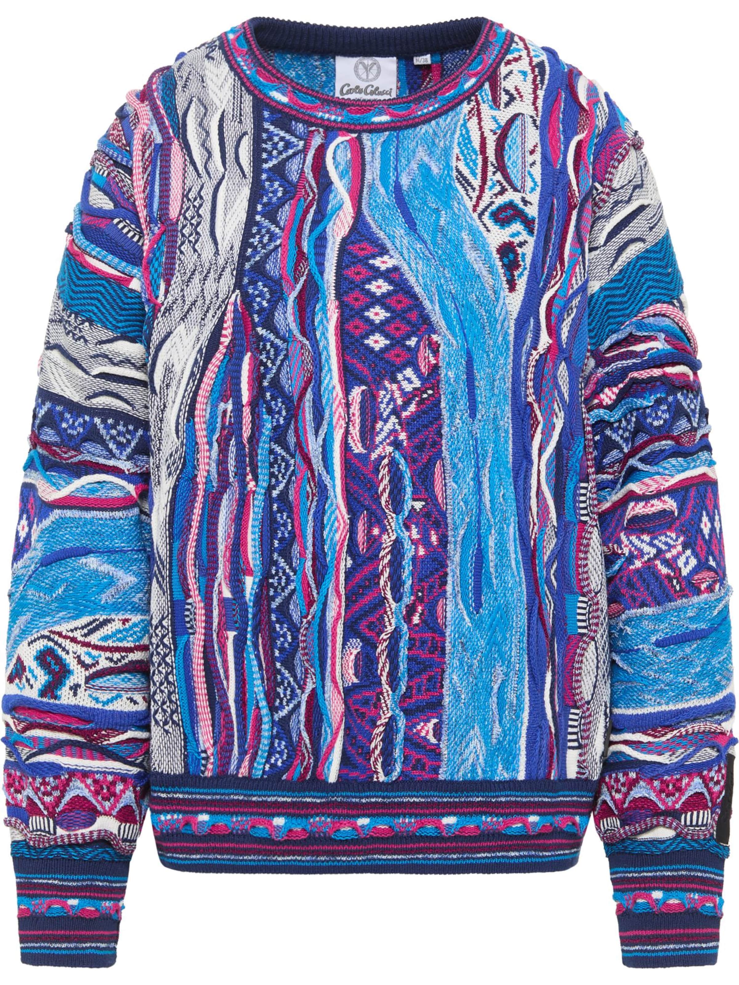 Carlo Colucci Trui ' Di Nicola ' in de kleur Blauw / Gemengde kleuren, Productweergave