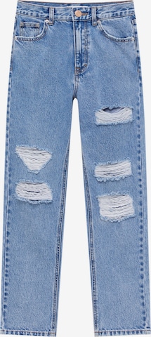 Pull&Bear Regular Jeans in Blauw: voorkant