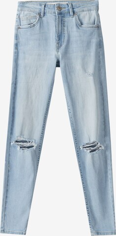 Skinny Jean Bershka en bleu : devant