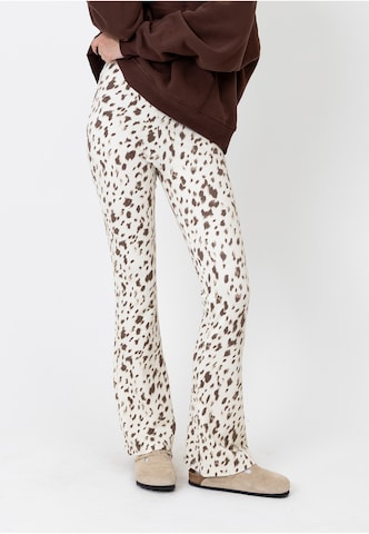 OH APRIL Bootcut Leggings 'Tia' in Bruin: voorkant