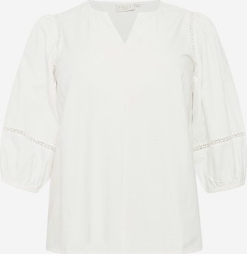 KAFFE CURVE Bluse 'Lilje' i hvid: forside