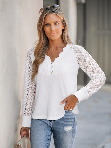 Cupshe - Blusa 'Long Sleeve' em branco