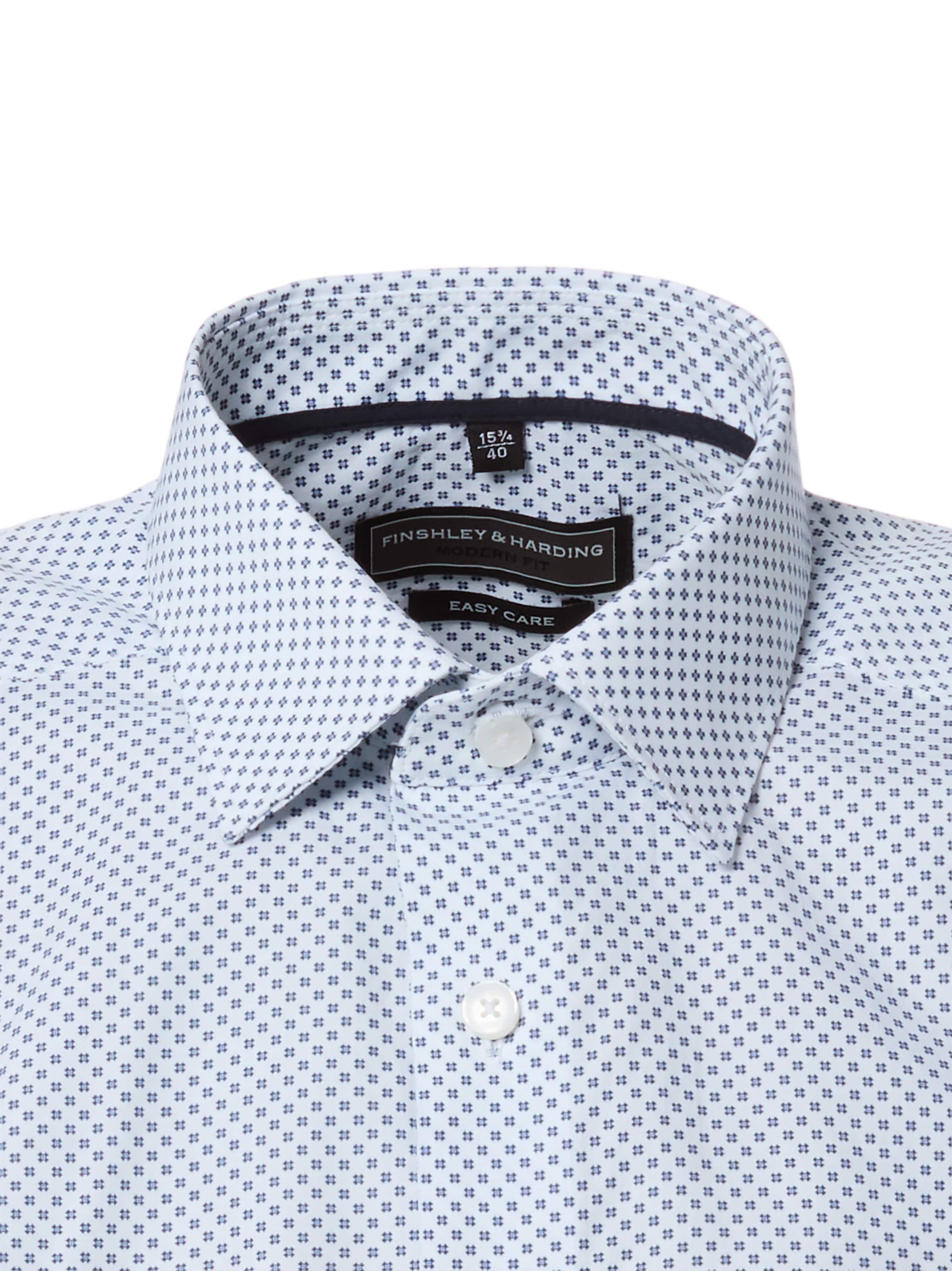 Coupe regular Chemise business 'Easy Care' Finshley & Harding en bleu