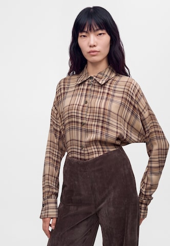 Wide leg Pantaloni cu dungă 'BEFORE' de la DRYKORN pe maro