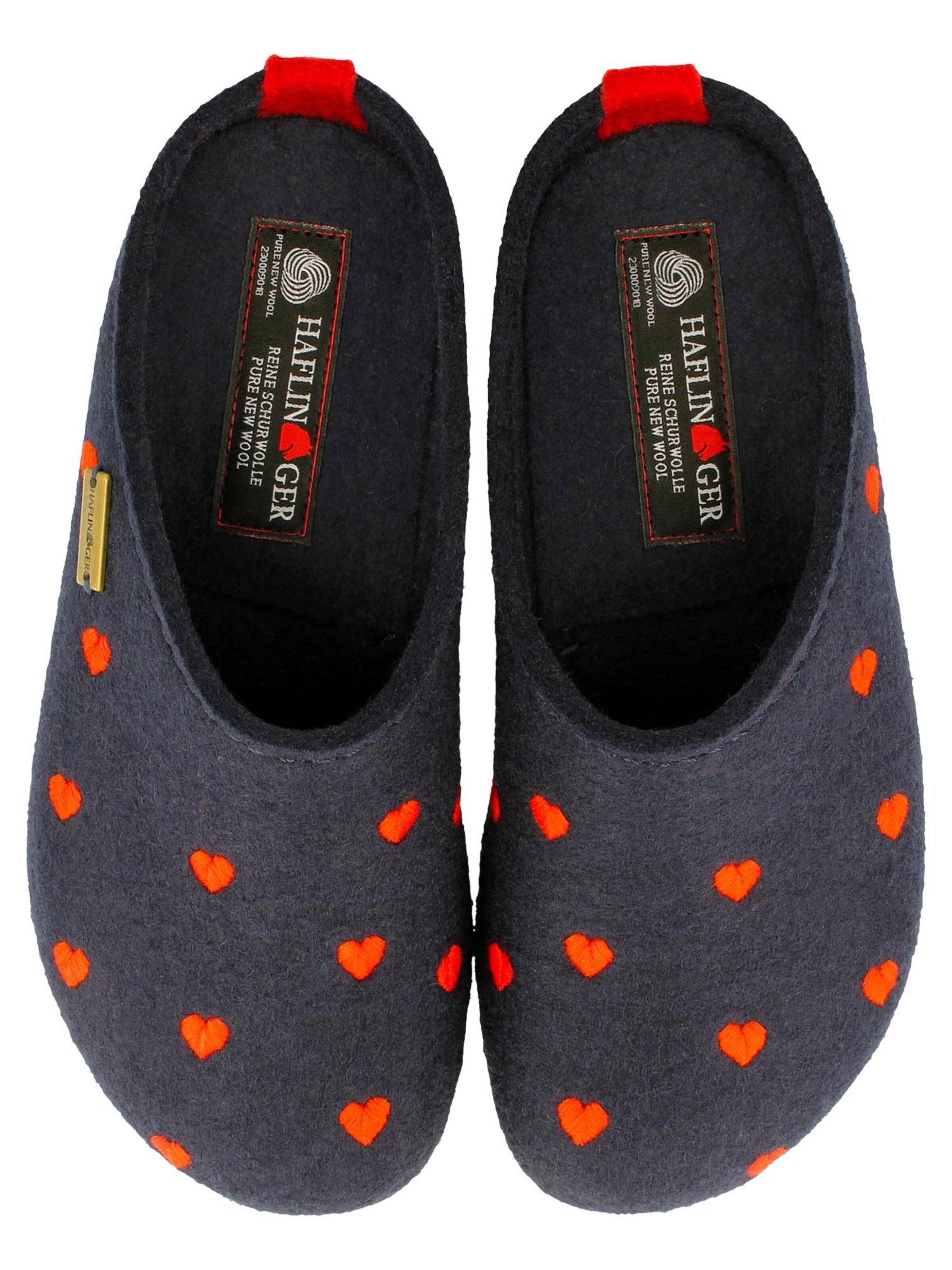HAFLINGER Clogs 'Grizzly Cuoricini' in Blue
