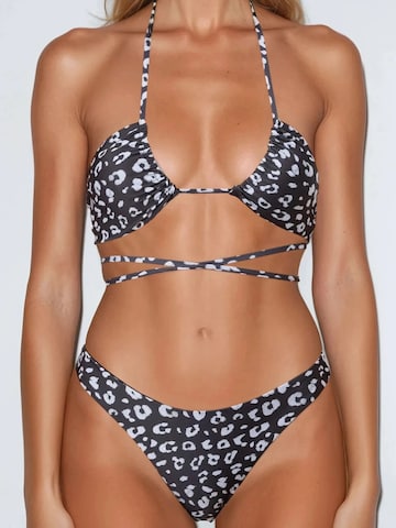 Flavia Valentini Triangel Bikini 'Roma Brazilian Bikini Set - Black Leopard' in Zwart