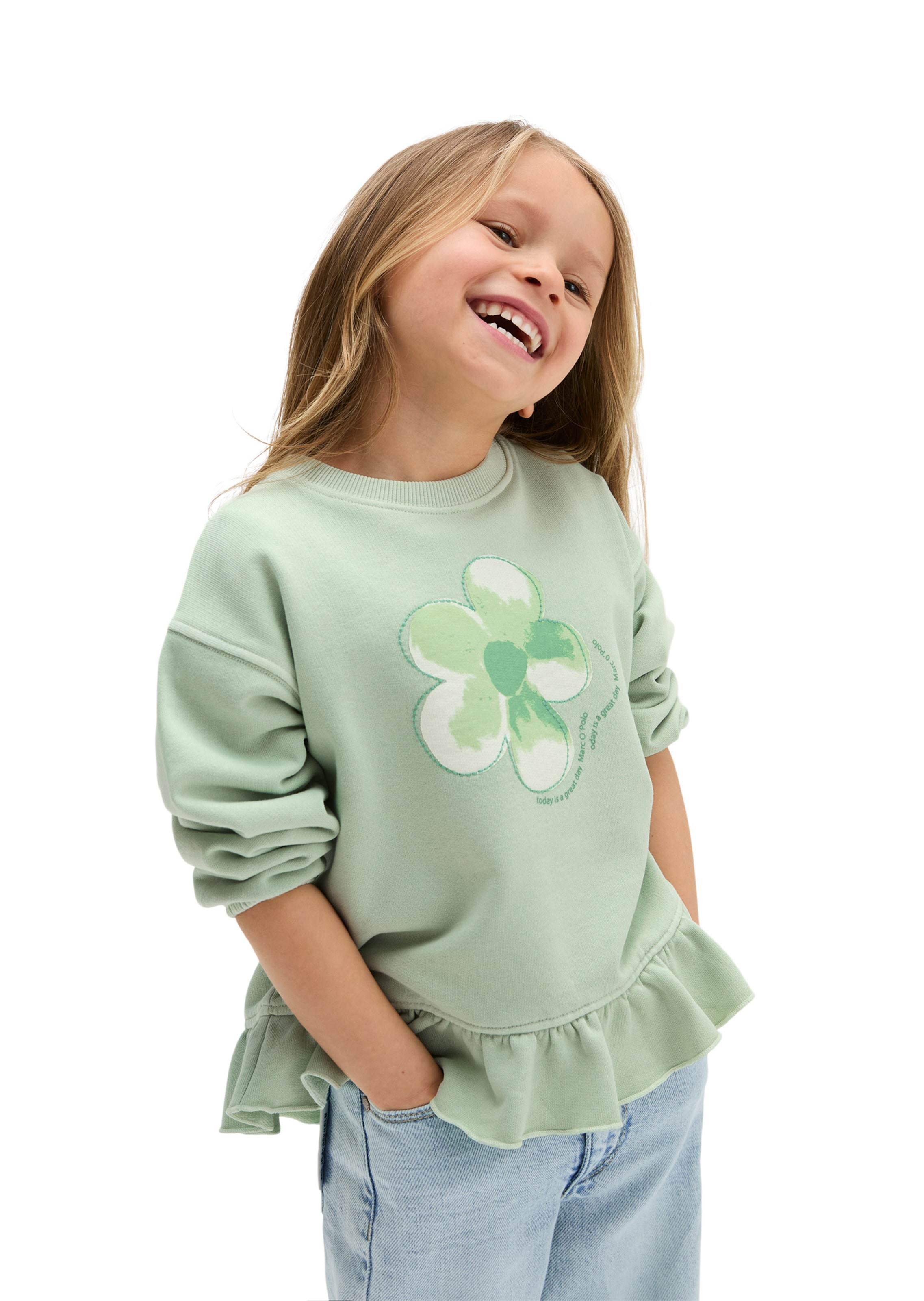 Marc O'Polo Sweatshirt in Groen: voorkant