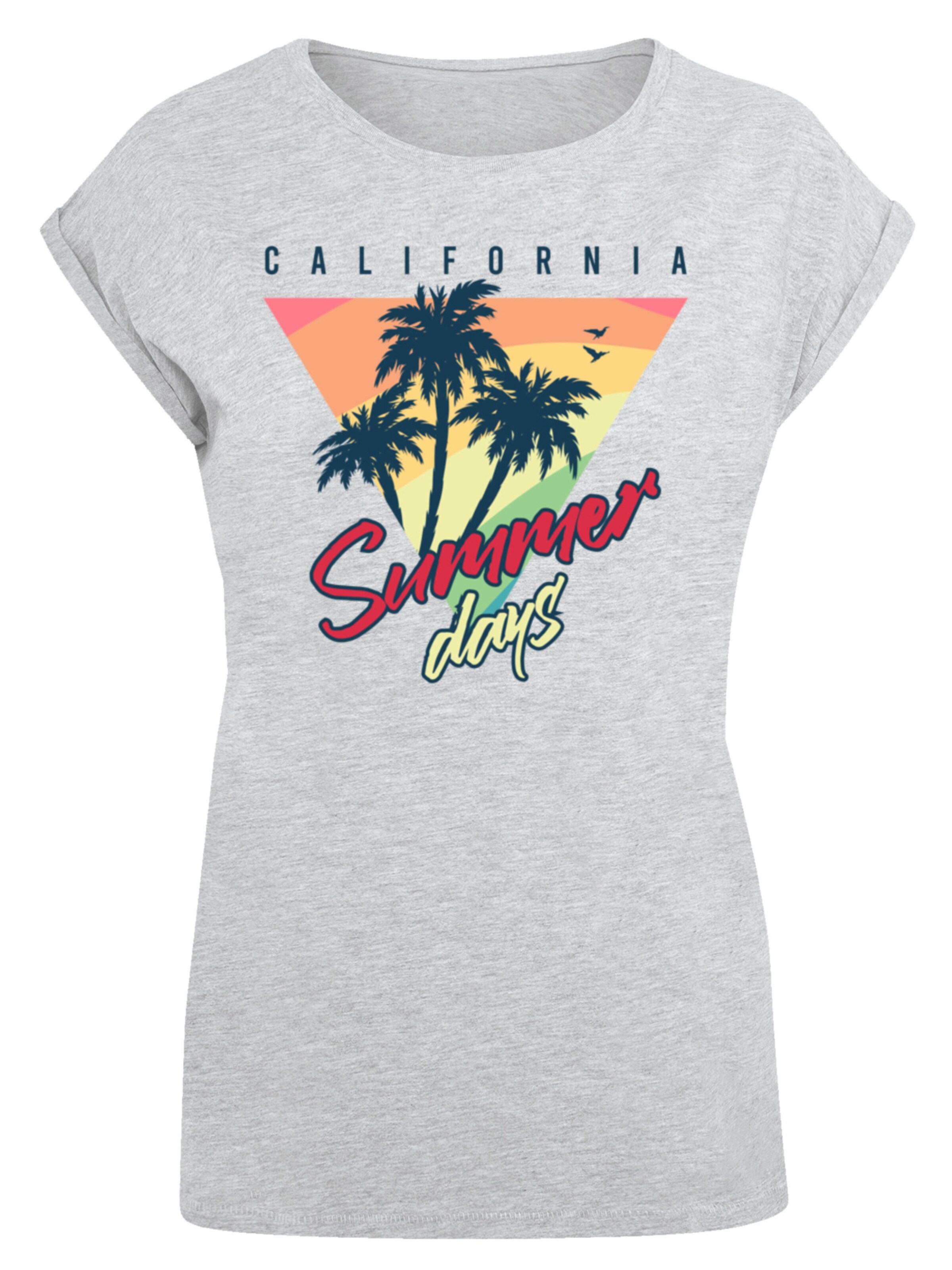 T-shirt 'California Palmen Retro' F4NT4STIC en gris : devant