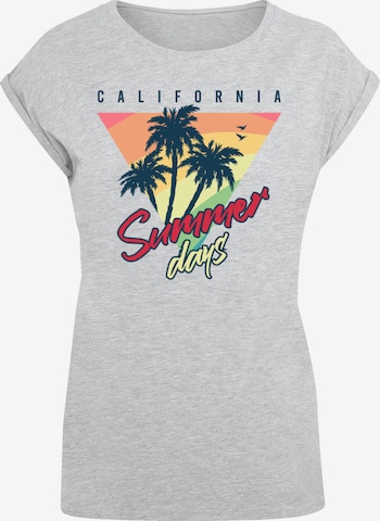 T-shirt 'California Palmen Retro' F4NT4STIC en gris : devant