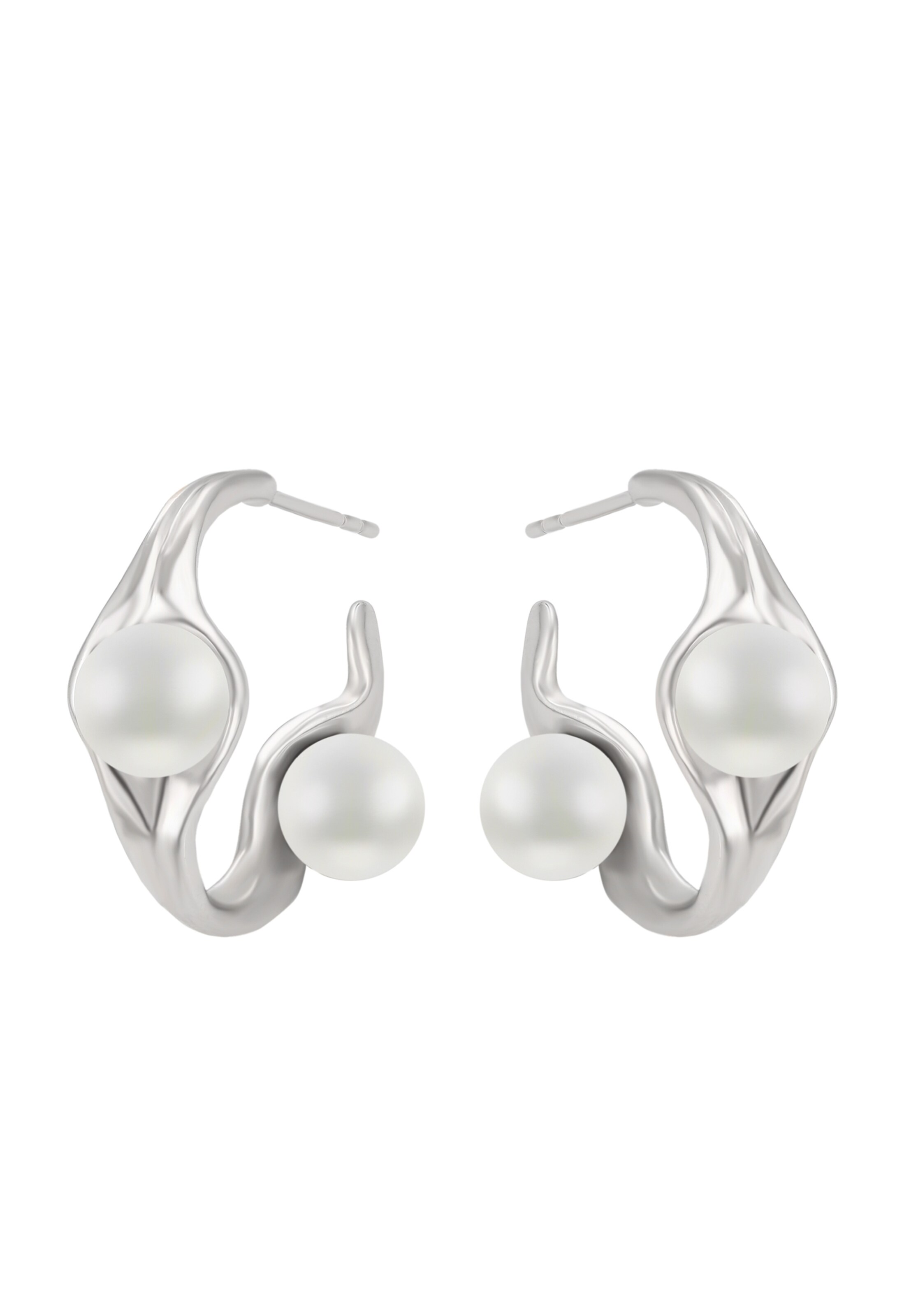 faina Earrings in Silver: front