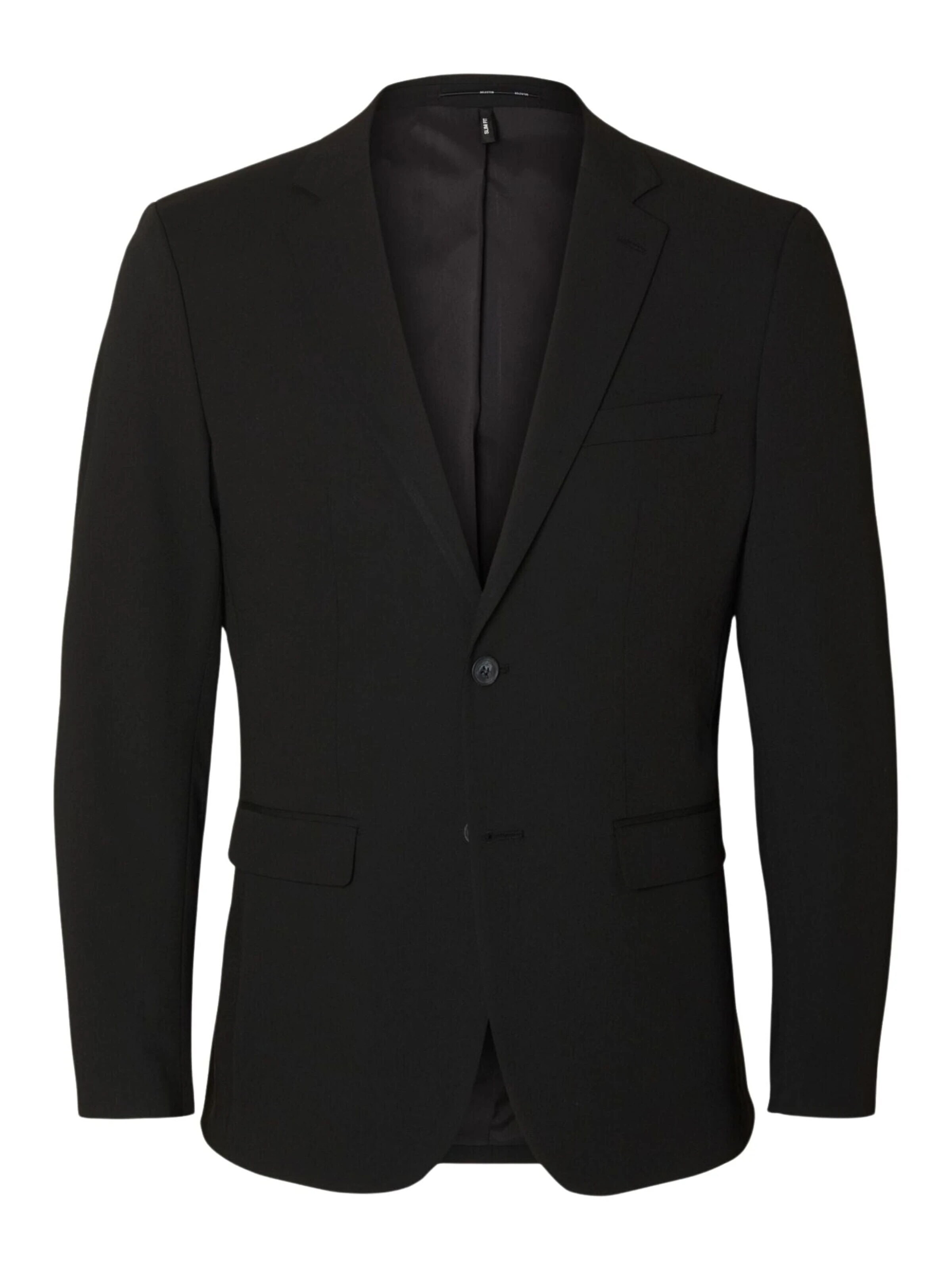 SELECTED Slim fit Colbert '16087824' in Zwart: voorkant