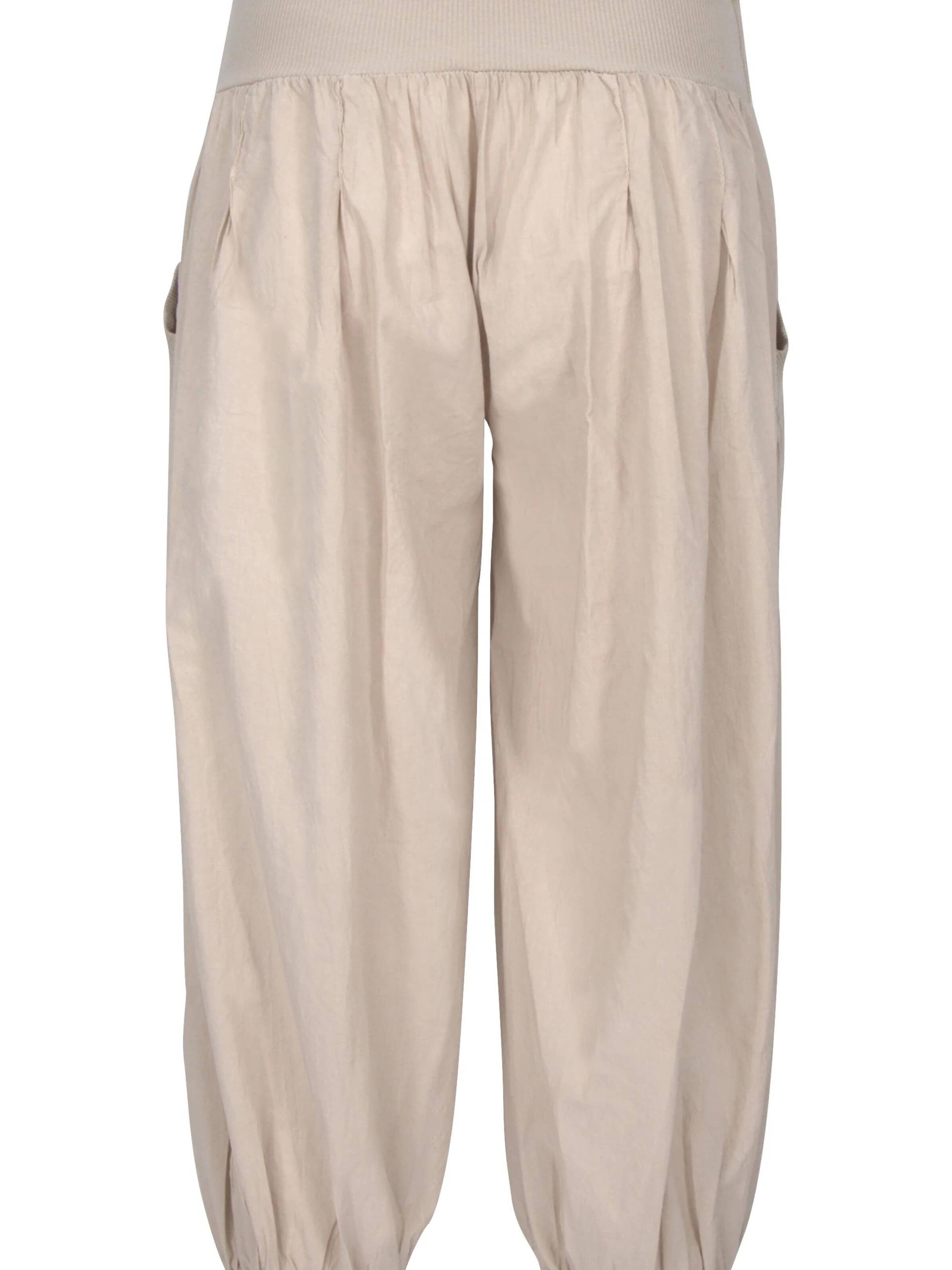 malito more than fashion Harem Pants in Beige: front