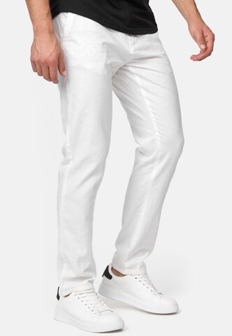 INDICODE JEANS Regular Trousers 'Haverfiel' in White