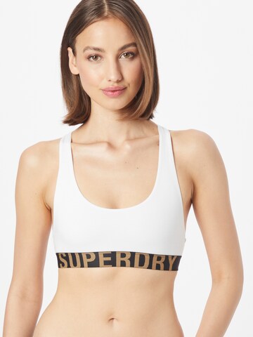 Bustier Soutien-gorge de sport Superdry en blanc : devant