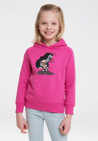 LOGOSHIRT Kapuzen-Sweatshirt Der kleine Maulwurf in Pink: predná strana