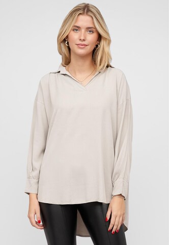 Cloud5ive Bluse 'Vokuhila' in Grau: Vorderseite