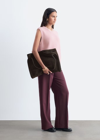 Wide leg Pantaloni con piega frontale di & Other Stories in rosso