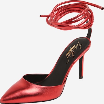 Karolina Kurkova Originals Дамски обувки на ток с отворена пета 'Isabella' в червено: отпред