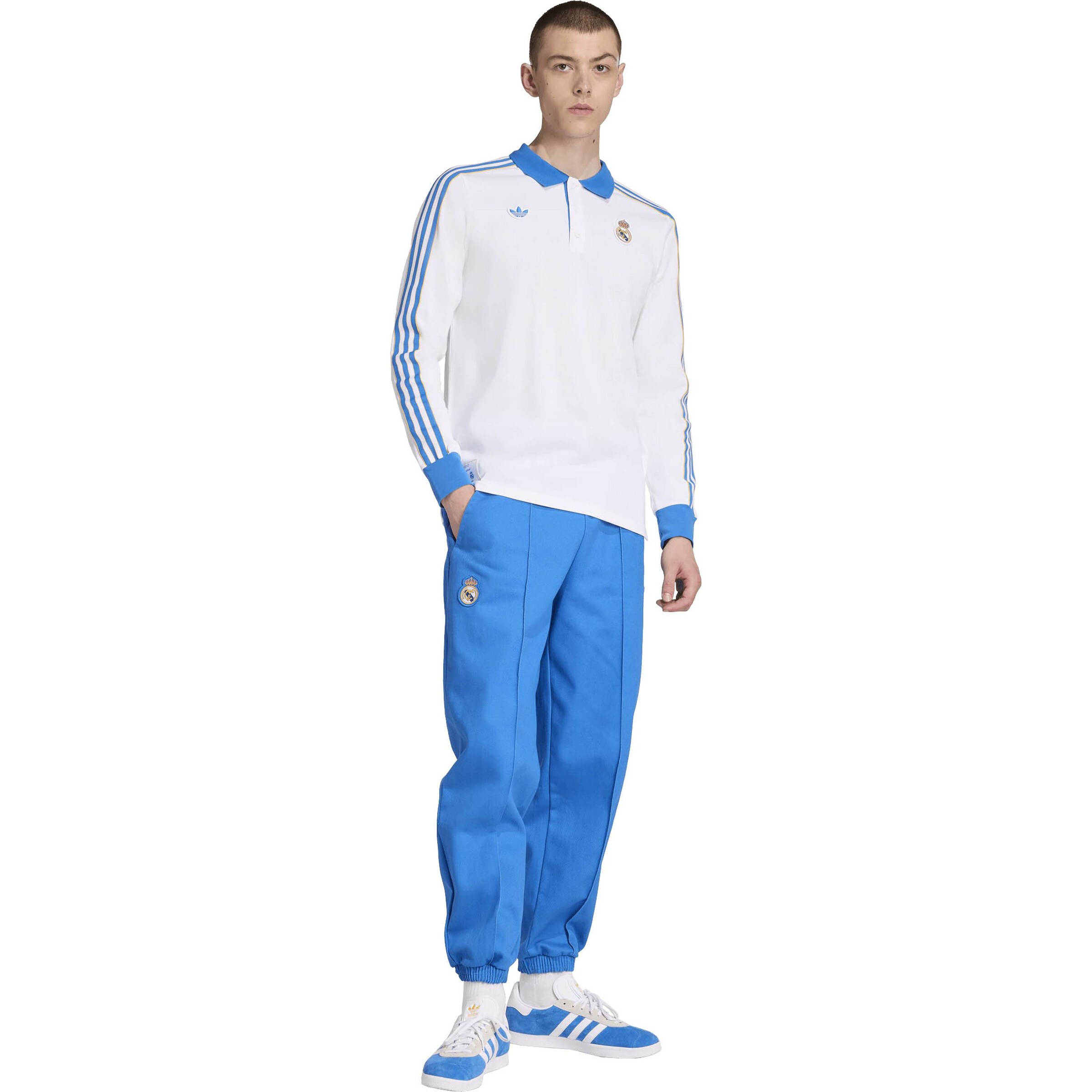 ADIDAS ORIGINALS Shirt 'Real Madrid Terrace Icons Long Sleeve Polo' in Weiß